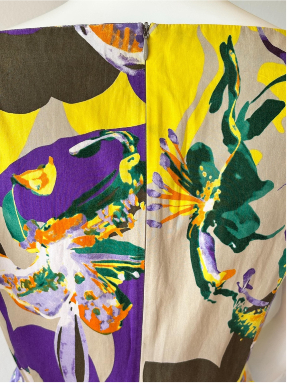 Max Mara Floral Cotton Dress Fit Flare Pockets S - Picture 5 of 7